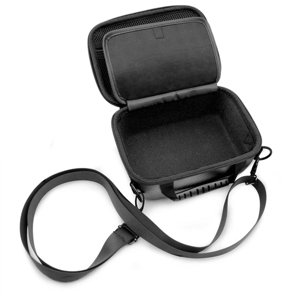 CASEMATIX 8" Hard Shell EVA Travel Case with Shoulder Strap and Padded Divider - Fits Accessories up to 7” x 5.5” x 3”