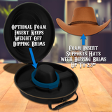 CASEMATIX Cowboy Hat Box Cowboy Hat Storage for Brims Up To 4.75" - Hard Shell Hat Case with Adjustable Carry Strap and ID Slot - 4 Color Options