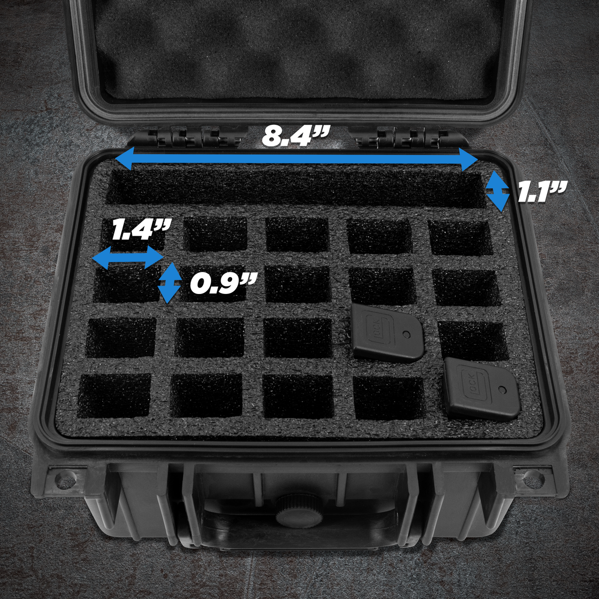 CASEMATIX 25 Pistol Magazine Storage Case or 20 Magazine & 1 Pistol ...