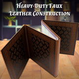 CASEMATIX DM Screen Faux Leather Embossed GM Screen - Folding Dungeon Master Screen Compatible with Tabletop Roleplaying Games