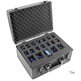 CASEMATIX 14" Miniature Storage Locking Box with Miniature Storage Foam Trays - Aluminum Frame Miniature Carrying Case with Locking Latches and Keys