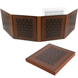 CASEMATIX DM Screen Faux Leather Embossed GM Screen - Folding Dungeon Master Screen Compatible with Tabletop Roleplaying Games