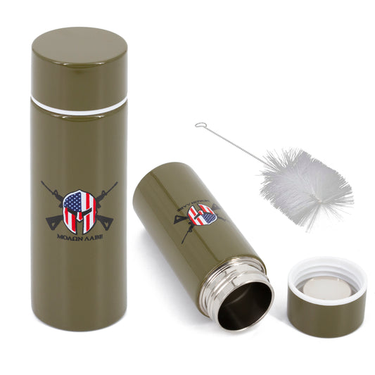Stainless Steel Pocket Spittoon 5-Ounce Travel Spit Cup with Cleaning Brush Included - Portable Dip Spit Bottle with Camo Design