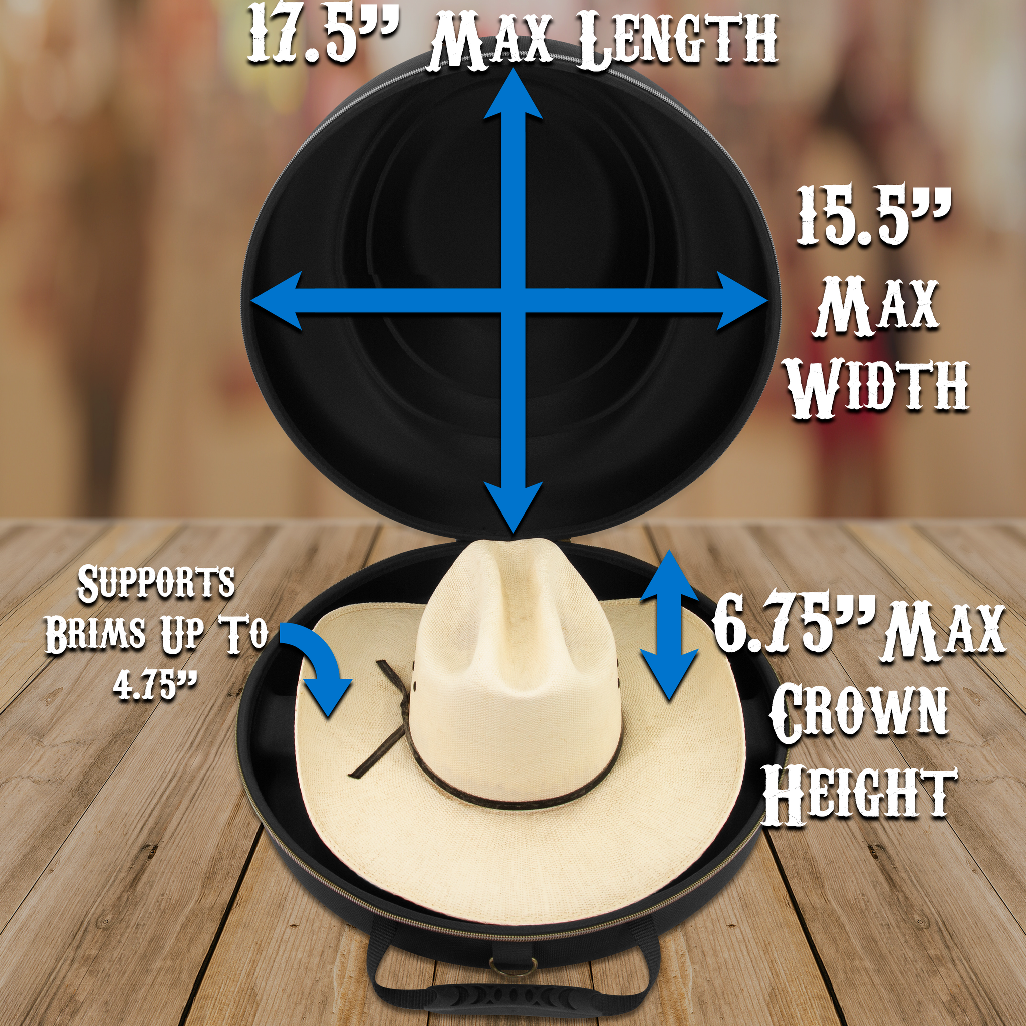 Anti-Deformation Carry-on Hat Box Travel Fedoras Cowboy Hat Case