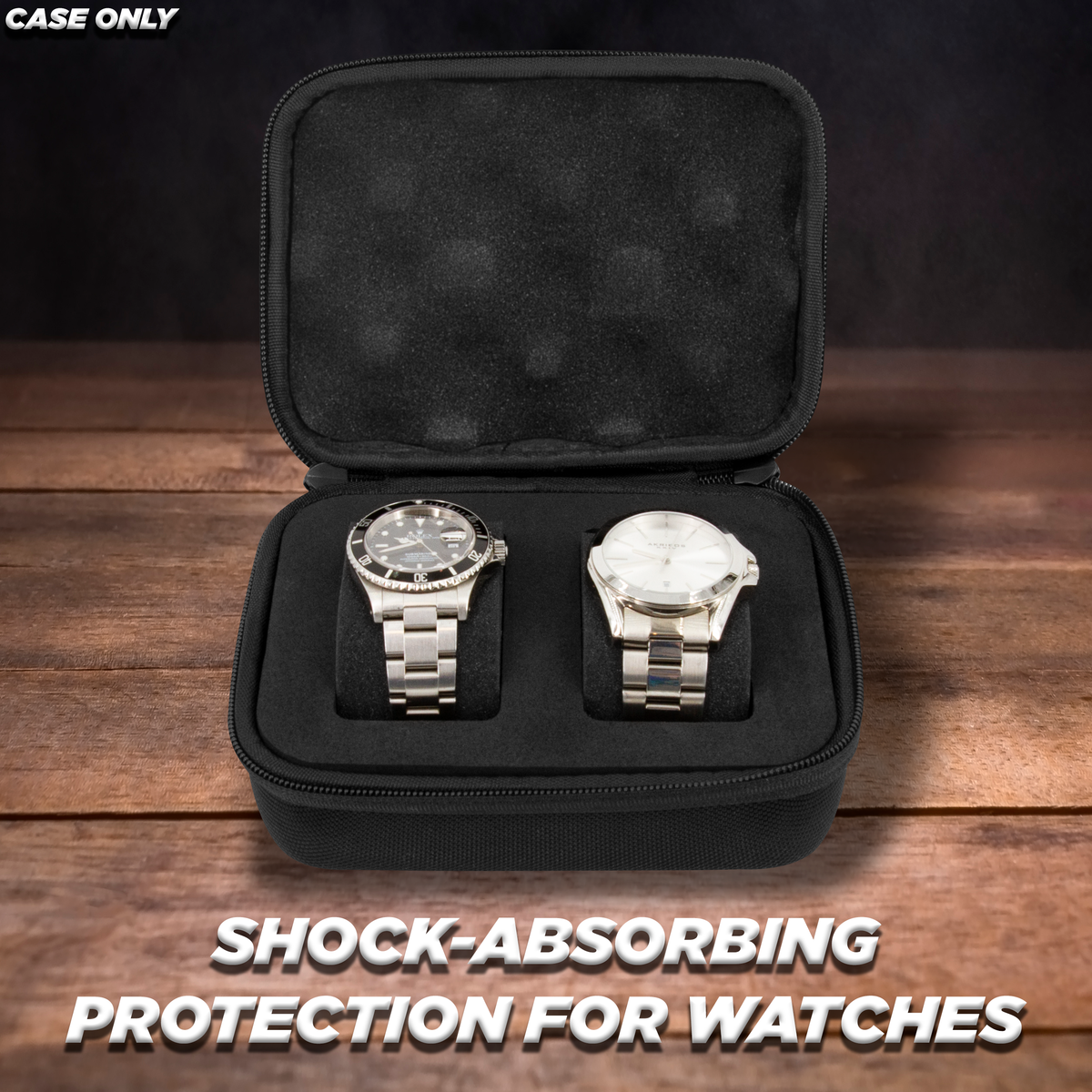 CASEMATIX Watch Travel Case for Two Watches with Hard Shell Exterior ...