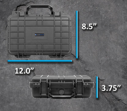 12" Waterproof Hard Travel Case with Padlock Rings and Customizable Foam - Fits Accessories up to 9" x 5" x 2.75"