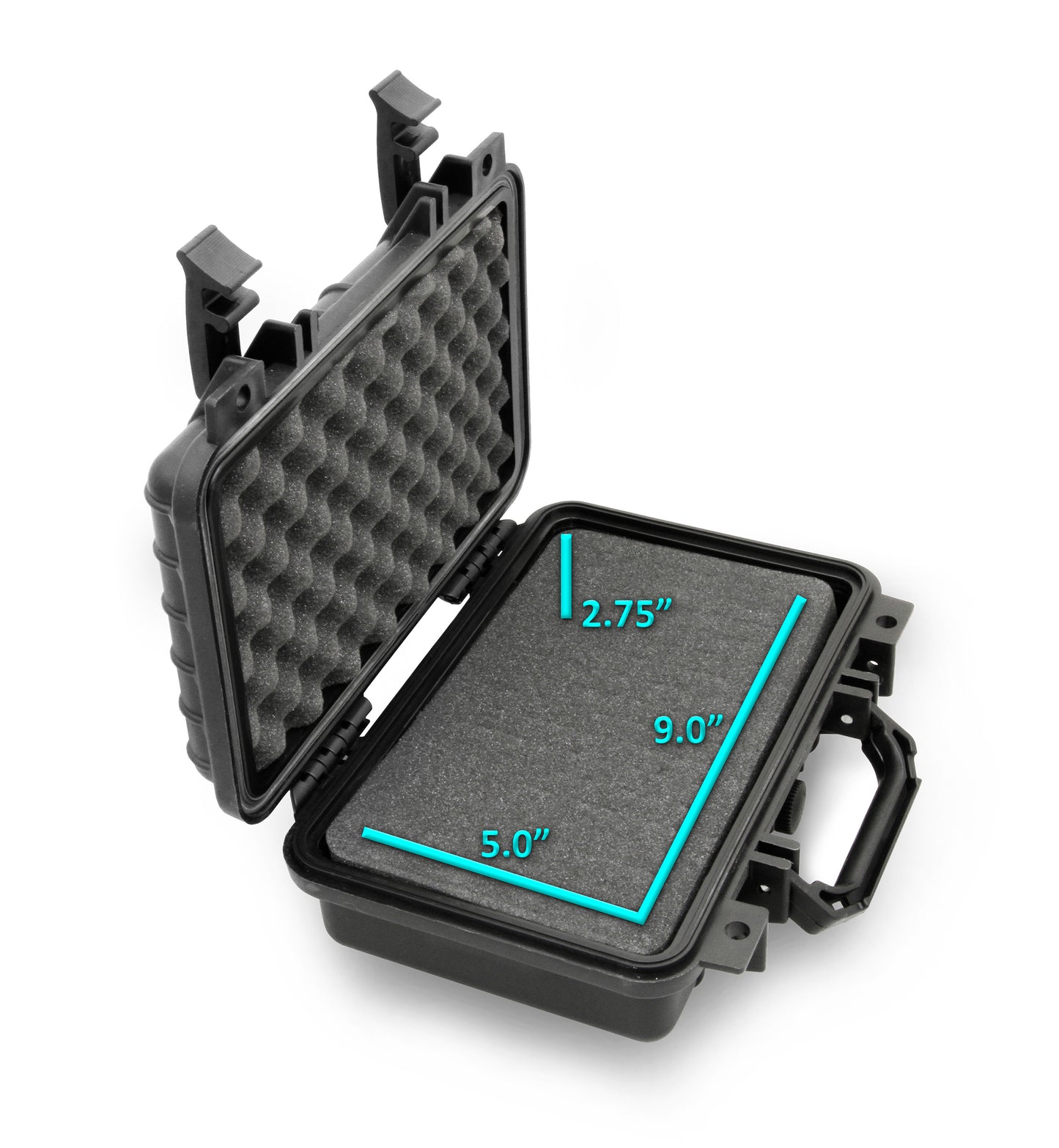 12" Waterproof Hard Travel Case with Padlock Rings and Customizable Foam - Fits Accessories up to 9" x 5" x 2.75"
