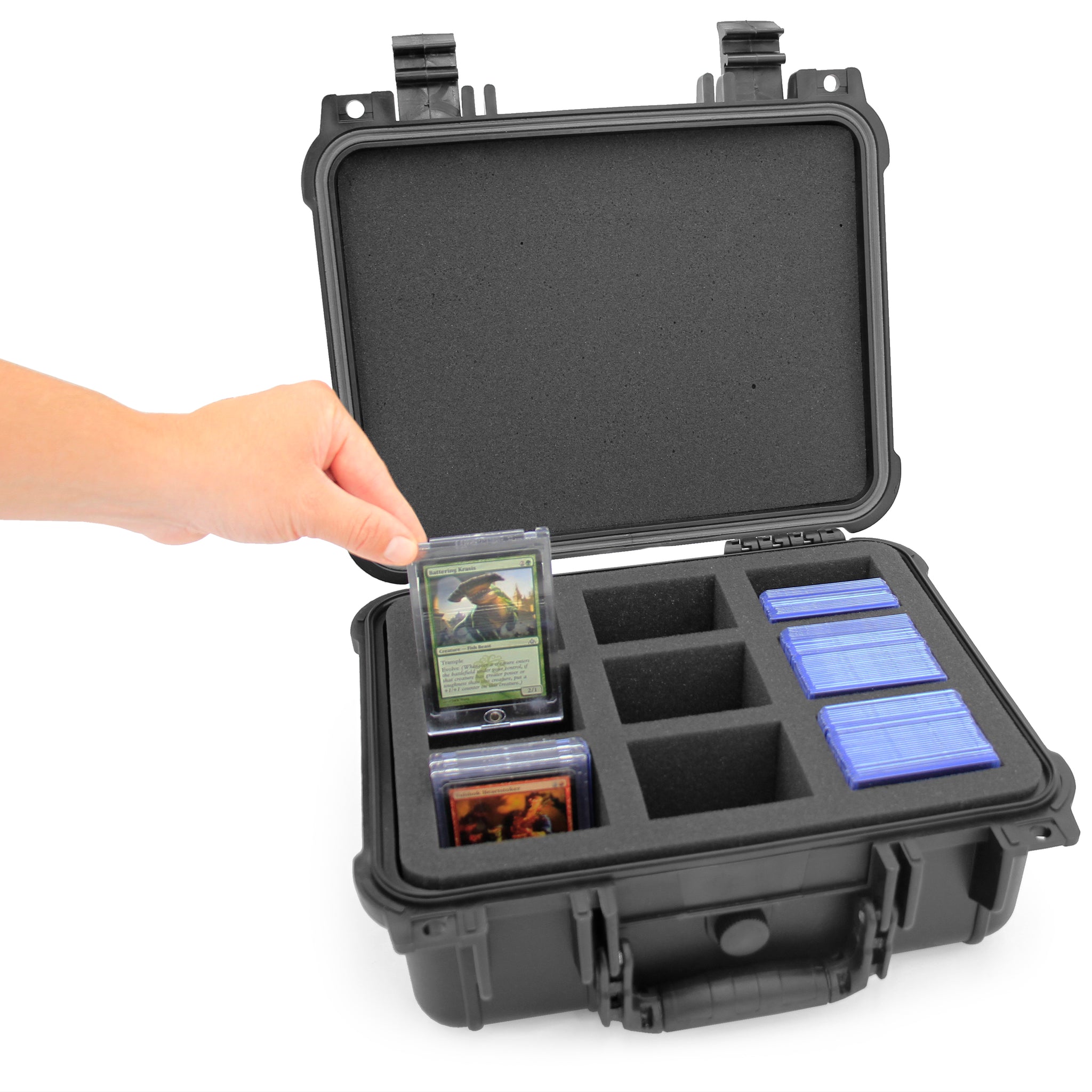 Card Loader CASEMATIX One Touch Card Holder Case and Toploader Trading Card Storage ...