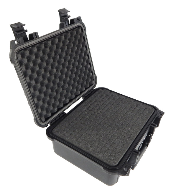 CASEMATIX 13" Waterproof Hard Travel Case with Padlock Rings and Customizable Foam - Fits Accessories up to 11" x 7.5" x 4"