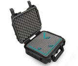CASEMATIX 14" Waterproof Hard Travel Case with Padlock Rings and Customizable Foam - Fits Accessories up to 10.5" x 7.5" x 4.25"