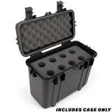 CASEMATIX Wireless Microphone Hard Case – 8 Slot Mic Case Fits Sennheiser, Shure Mic, Audio-Technica Microphones and More Wireless Mic Systems