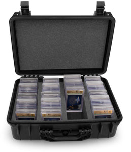 CASEMATIX Graded Card Case Compatible with 120+ BGS PSA FGS Graded Sports Trading Cards, Waterproof Graded Slab Card Storage Box