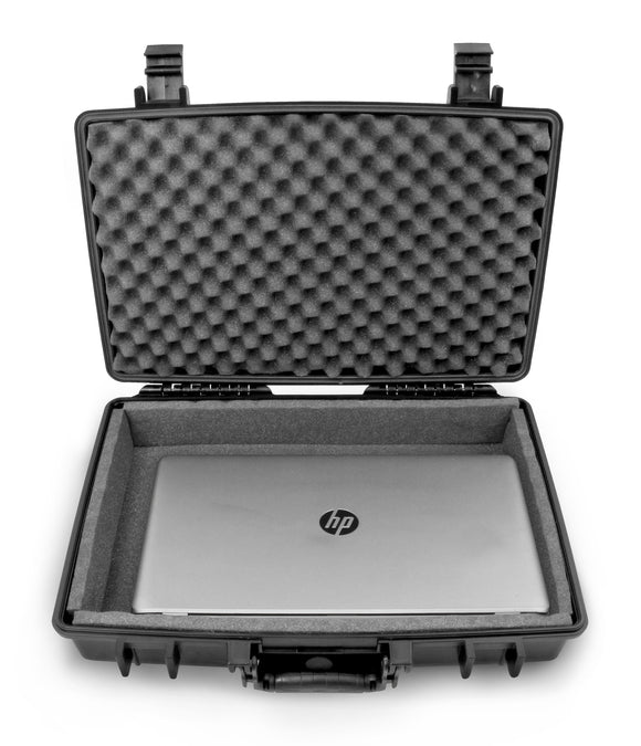 CASEMATIX Waterproof 15.6 inch Laptop Hard Case - Crushproof Laptop Case Compatible with HP Pavillion 360, Envy x360, Stream 14, Chromebook 14 & More