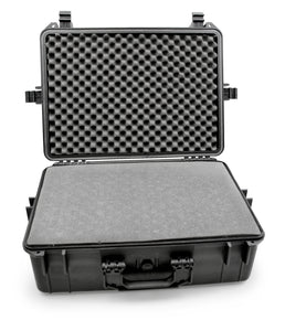 CASEMATIX 23" Waterproof Hard Travel Case with Padlock Rings and Customizable Foam - Fits Accessories up to 18" x 11" x 6"