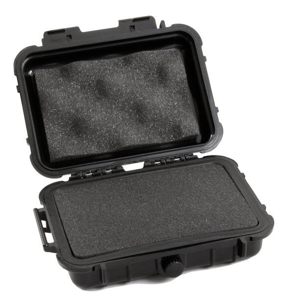 CASEMATIX 6.25" Waterproof Hard Travel Case with Rubber and Customizable Foam Interior - Fits Accessories up to 4.5" x 2.5" x 1.25"