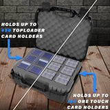 CASEMATIX Top Loader Card Storage Case for Trading Cards Fits 450 Toploader or 100 One Touch Card Holders, Toploader Storage Box with 12 Compartments