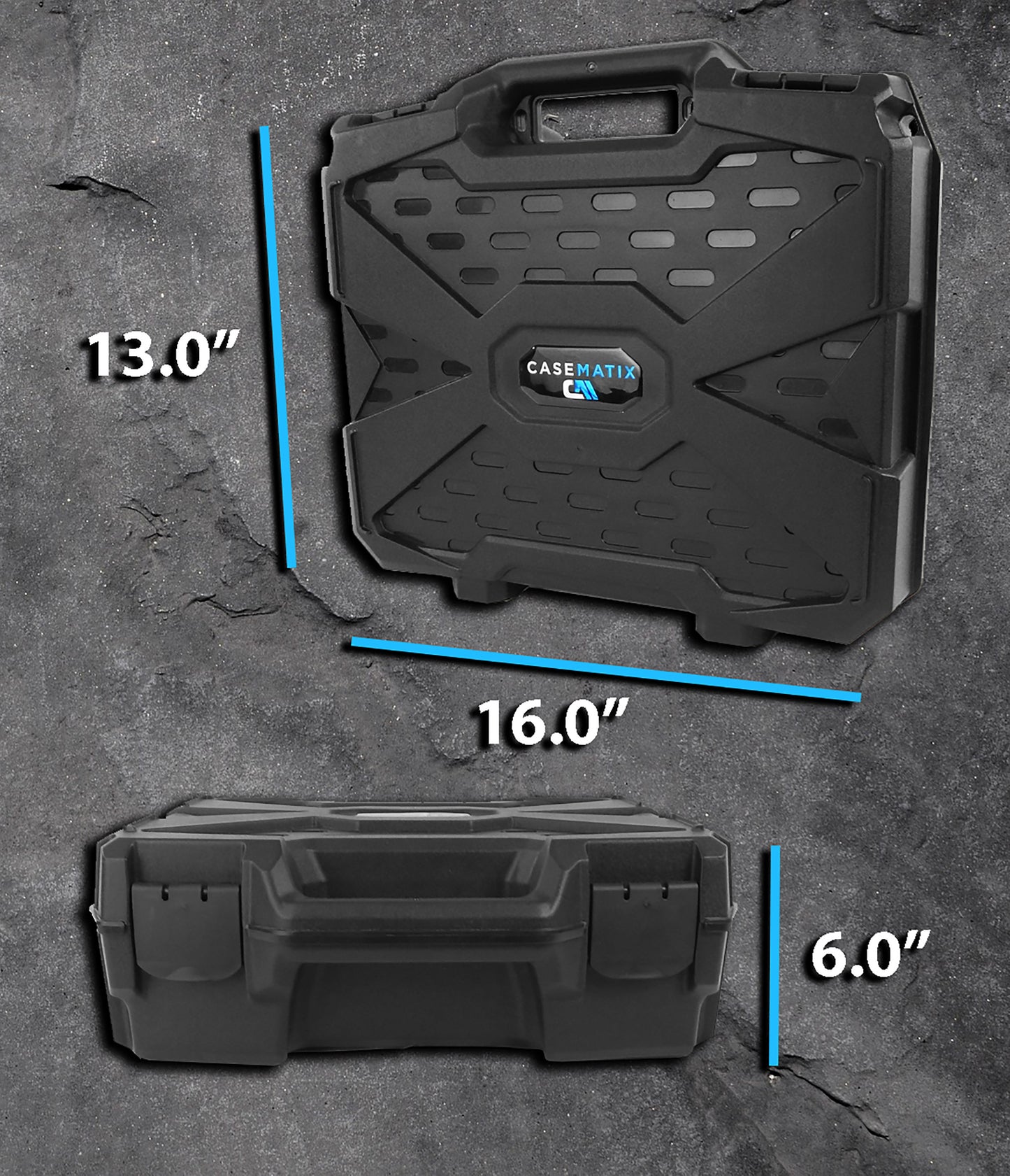 16" Hard Travel Case with Padlock Rings and Customizable Foam - Fits Accessories up to 14" x 10.75" x 4"