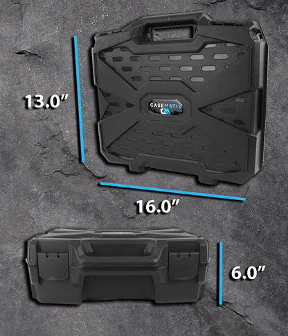 16" Hard Travel Case with Padlock Rings and Customizable Foam - Fits Accessories up to 14" x 10.75" x 4"