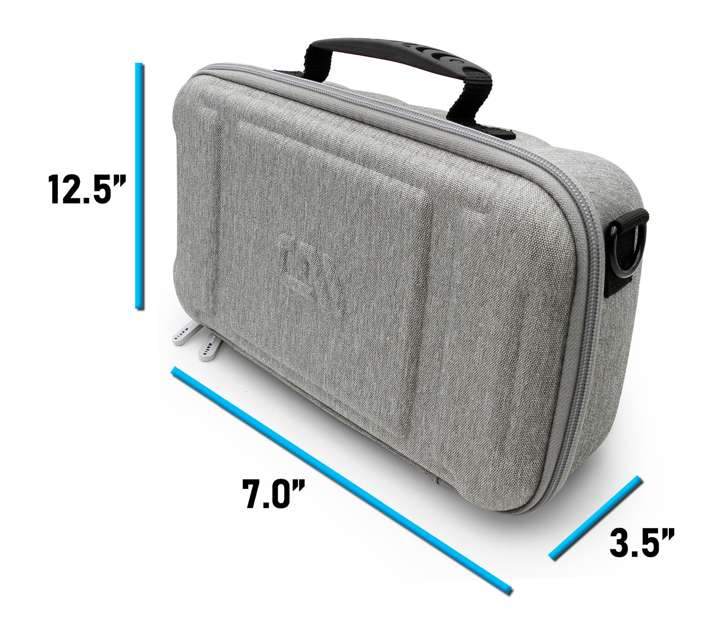 12.75" Hard Shell EVA Travel Case with Shoulder Strap and Padded Divider - Fits Accessories up to 11.5" x 5.5" x 2"