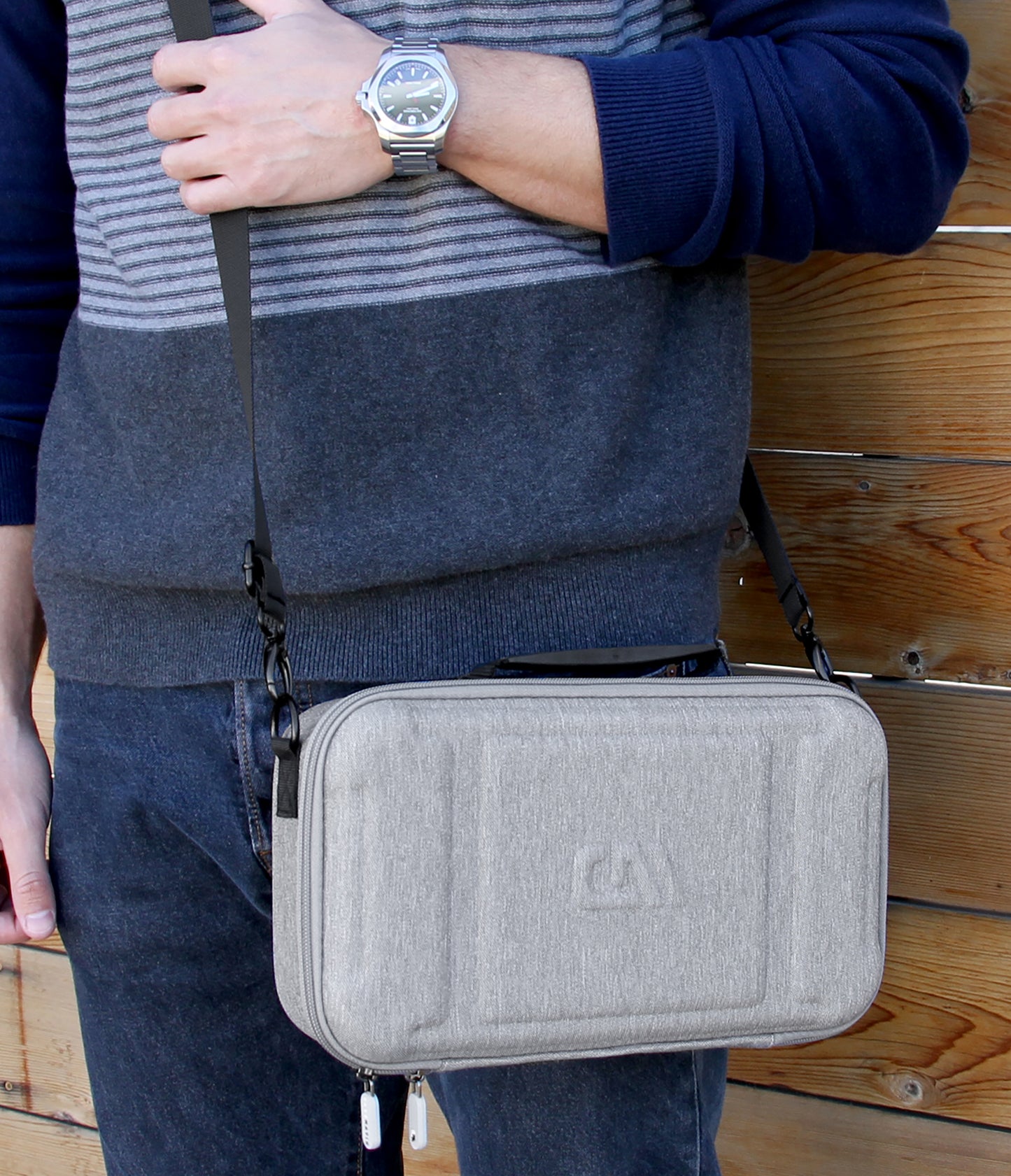 12.75" Hard Shell EVA Travel Case with Shoulder Strap and Padded Divider - Fits Accessories up to 11.5" x 5.5" x 2"