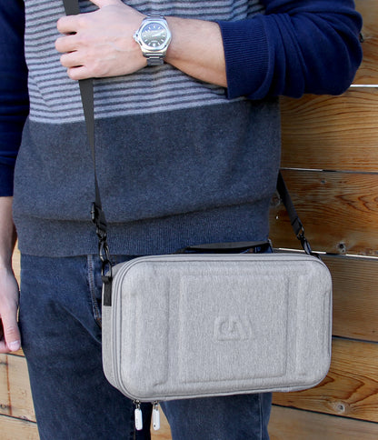 12.75" Hard Shell EVA Travel Case with Shoulder Strap and Padded Divider - Fits Accessories up to 11.5" x 5.5" x 2"