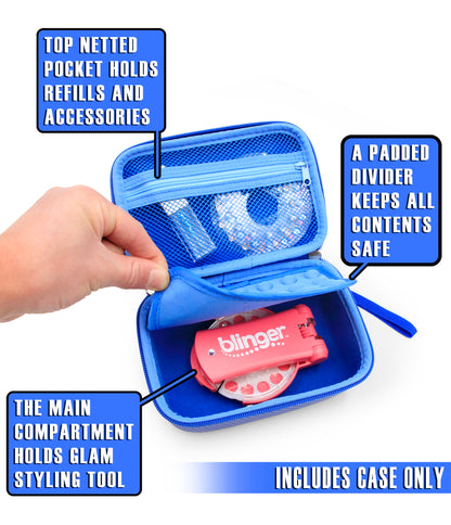 Travel Case with Wrist Strap for Blinger Deluxe Set, Blinger Refill Gems and More Hair Jewels and Nail Glam Childrens Accessories, Case Only