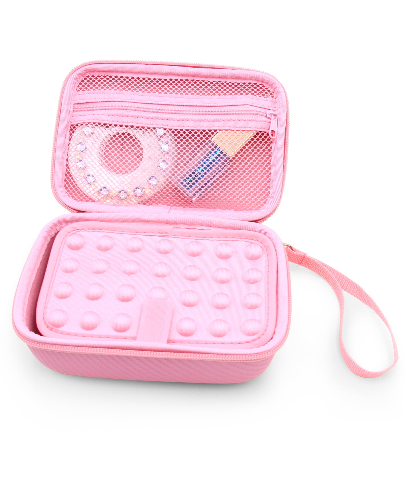 Travel Case with Wrist Strap for Blinger Deluxe Set, Blinger Refill Gems and More Hair Jewels and Nail Glam Childrens Accessories, Case Only