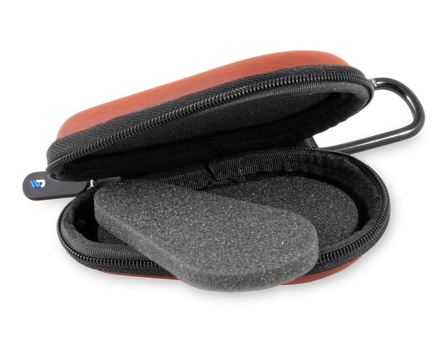 Watch Travel Case for up to 56MM Watches - Hard Shell Exterior, Cushion Foam Interior, Reinforced Zippers & Metal Carabiner - Watch Box Only