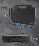 CASEMATIX 17" Hard Travel Case with Padlock Rings and Customizable Foam - Fits Accessories up to 14.5" x 7.5" x 2.75"
