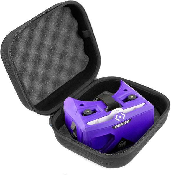 CASEMATIX Virtual Reality Headset Case Fits Merge Vr Headset with Travel Handle and Protective Padded Foam Interior