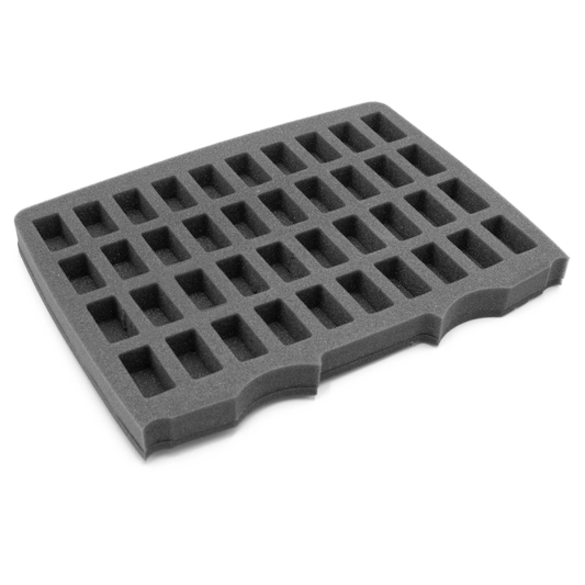 Pre-Cut 40 Slot Replacement Foam Layer Compatible with 16" CASEMATIX Hard Cases for 25/28mm Miniatures