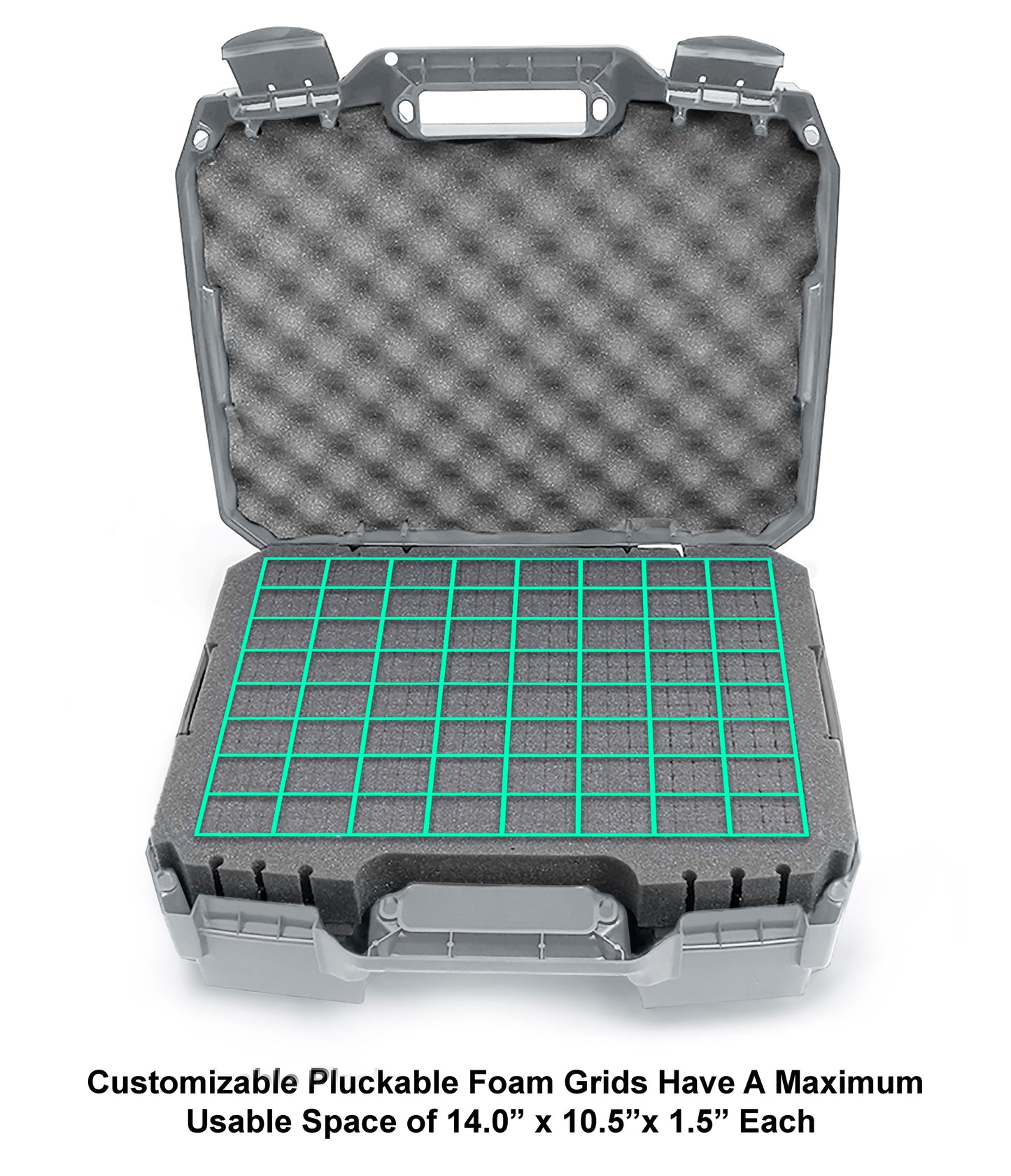 16" Hard Travel Case with Padlock Rings and Customizable Foam - Fits Accessories up to 14" x 10.75" x 4"
